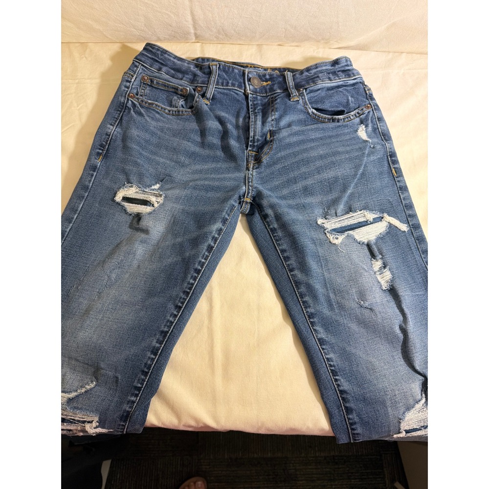 American Eagle Ne(x)t Level Flex Skinny Distressed Jeans Mens 30x32 Medium Wash
